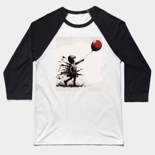 Peace and freedom, soldier girl with red baloon Baseball T-Shirt